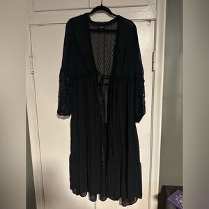 Torrid Black Sheer Dotted Duster — Witchy / Goth / Plus Size 1